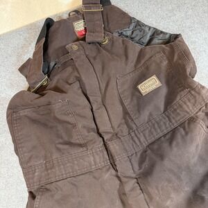 C.E. Schmidt Workwear Bib Overalls Womens Large Brown Quilt Lined Insulated